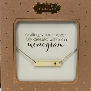 Mud Pie Chelsea Initial d Bar Necklace